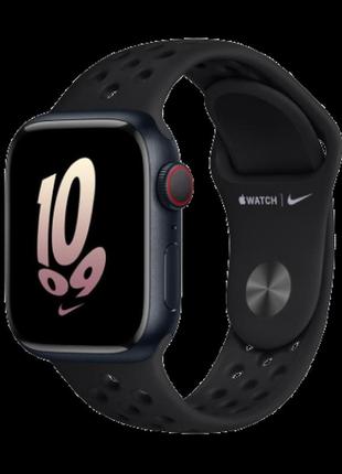 Умные часы apple watch nike series 8 gps 45mm midnight aluminum case w. black/black nike s. band (mph43/mnp83)