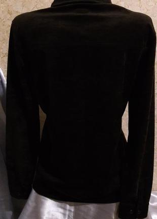 Темно-коричневая рубашка из спандекса6 фото