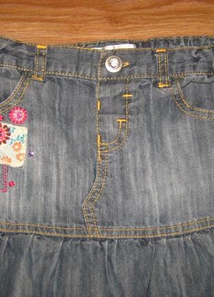 Джинсовая юбка marks&spencer на 3-4 года2 фото