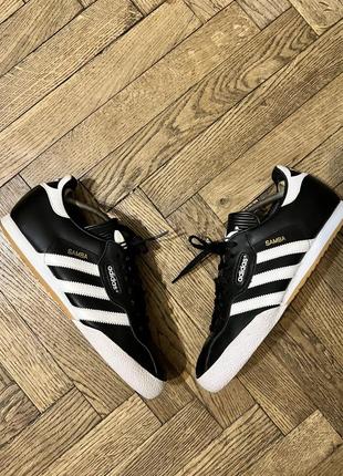 Кроссовки кожа натуральная adidas samba оригинал размер 45 - 46 29,5 см новые2 фото