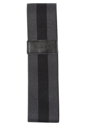 Стрічка - еспандер для фітнесу текстиль corength опір 22кг довжина 62см тренування сідниць та стегна чорний2 фото