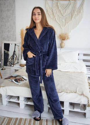 Женская пижама махровая  домашний костюм р.s,m,l,xl