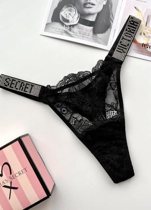 Мереживні стринги з камінчиками victorias secret