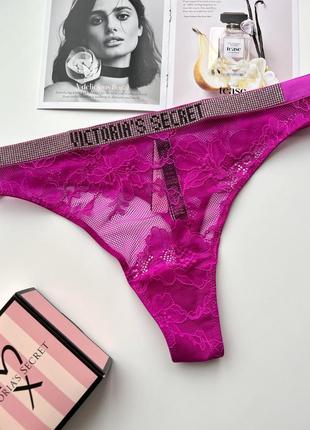 Мереживні стринги з камінчиками victoria's secret