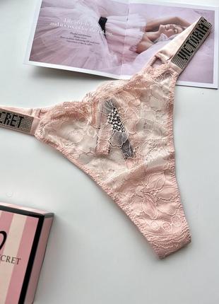 Кружевные стринги с камушками victoria’s secret