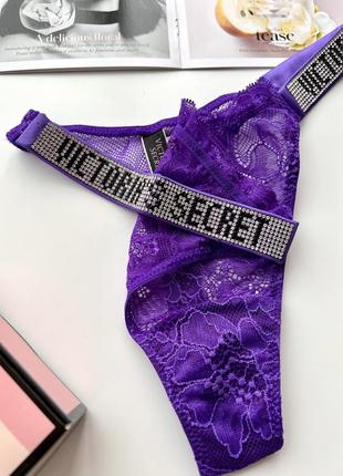 Кружевные стринги с камушками victoria’s secret2 фото