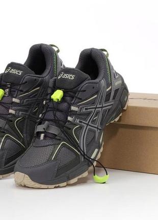 Темно-сірі спортивні кросівки asics gel-kahana 8 (кросівки в сітку асікс темні текстильні чоловічі )6 фото