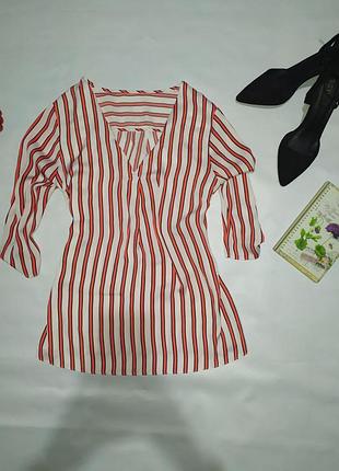 Блуза в смужку з v-подібним вирізом