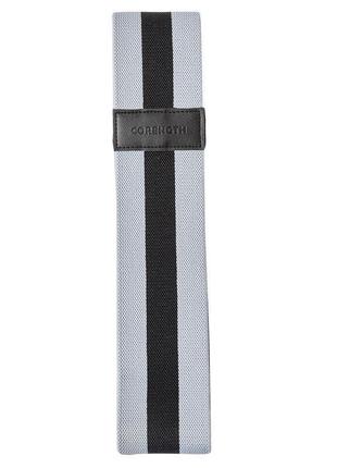 Стрічка - еспандер для фітнесу текстиль corength опір 22кг довжина 74см тренування сідниць та стегна сірий2 фото