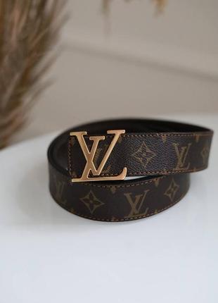 Женский коричневый кожаный ремень в стиле lv louis vuitton