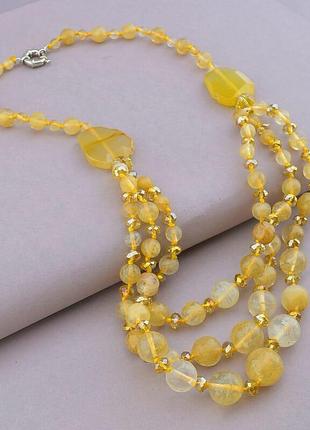 091103 намисто кварц, агат 65 див.