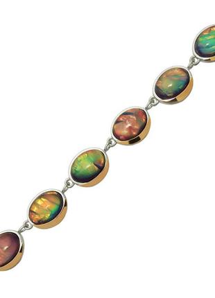 Женский серебряный браслет с золотыми пластинами "марибель" - стильное женское украшение