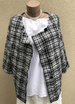 Легкий жакет в клетку,льон,бавовна, oska,німеччина,дизайнер
