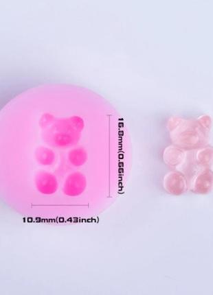 Силиконовый молд "желейный мишка" - диаметр молда 3см, силикон2 фото