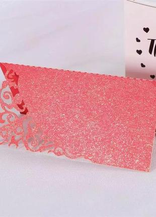 Гостьові картки червоні - в наборі 10шт. (в розкладеному вигляді 9*9см, в сложнном 9*4,5 см), картон2 фото