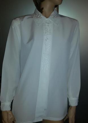 Красивая белая блуза, блузка (турция),50- 52-54 (16-18-20) + вторая фирменная  в подарок