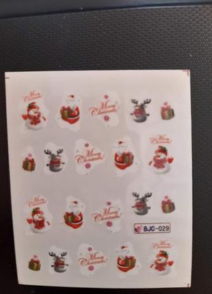 Рождественские наклейки на ногти - размер стикера 5*6см, инструкция есть в описании товара2 фото