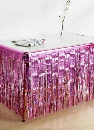 Розовый дождик для фотозоны или украшения стола - высота 74см, ширина 2,74метра2 фото