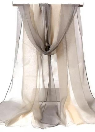 Жіночий шифоновий шарф коричневий -  розмір приблизно 150*48см