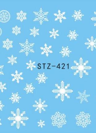 Наклейки для нігтів "сніжинки" - розмір стікера 5*6см, інструкція по застосуванню в описі товару)