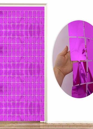 Малиновий дощик для фотозони кубиками  - висота 2 метри, ширина 1 метр, двосторонній