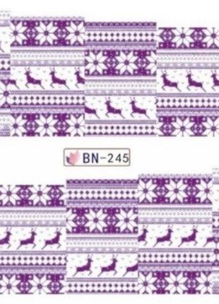 Наклейки на нігті новорічні фіолетові, розмір стікера 6*5см, інструкція по застосуванню є в описі товару1 фото