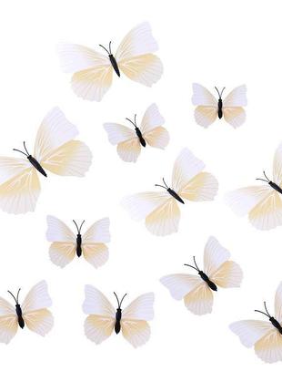 Белые бабочки на магните - 12шт.4 фото