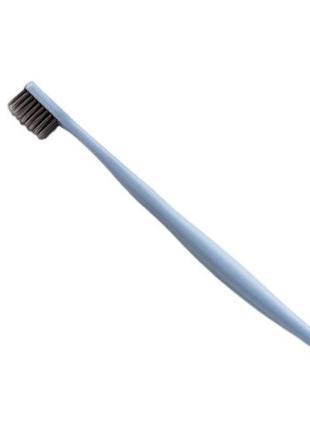 Мягкая зубная щетка, длина 18см, серо-голубая