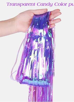 Дождик перламутровый фиолетовый - высота 2м, ширина 1м1 фото