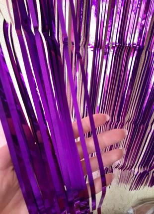 Дождик фиолетовый для фотозоны - высота 1 метр, ширина 1 метр3 фото