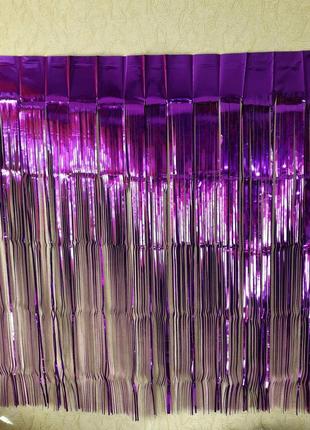 Дождик фиолетовый для фотозоны - высота 1 метр, ширина 1 метр2 фото