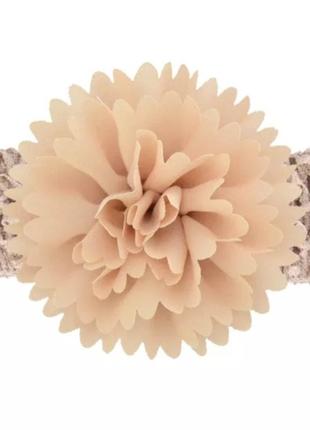 Пов'язка на голову дитяча кавова, окружність 30-50см