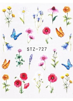 Наклейки для нігтів "квіточки" stz-727