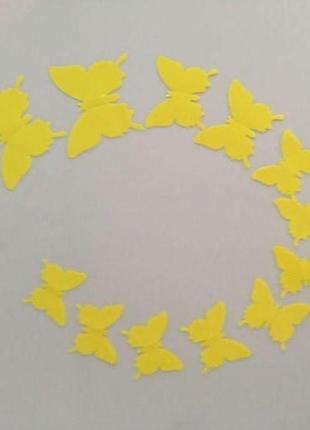 Жовті метелики декоративні - 12шт.4 фото
