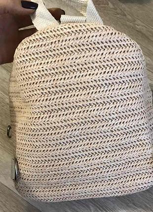 Женский соломеный городской мини рюкзак