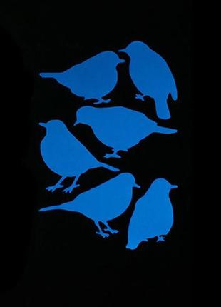 Светящаяся наклейка "птички" - 10*15см (поглощают свет и светятся в темноте)1 фото