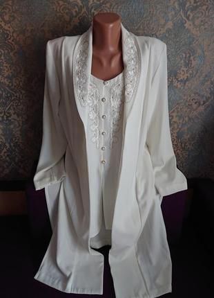 Красивый женский комплект  пиджак кардиган френч и блузка блузка р.46/481 фото