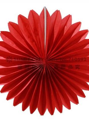 Гирлянда веер красная - диаметр 25см, бумага