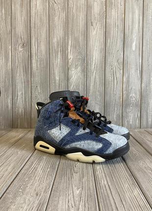 Мужские кроссовки nike air jordan 6 washed denim