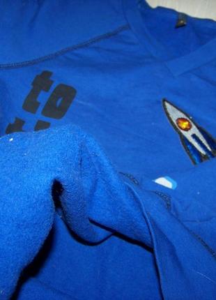 Пуловер синий с начесом to the moon and back тм smil 140 см рост 10-9 лет3 фото