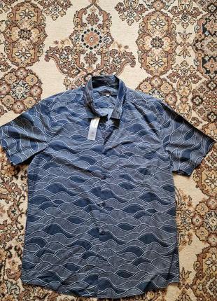 Фирменная английская хлопковая рубашка рубашка george,новая с бирками, размер l.