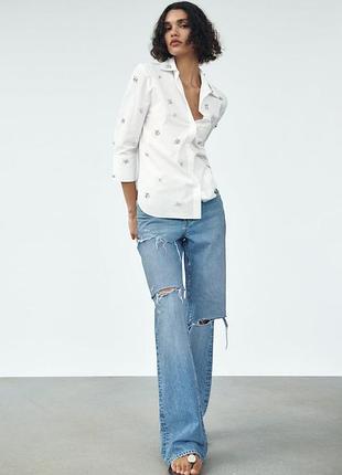Широкие длинные джинсы от zara woman, 36, 40р, оригинал