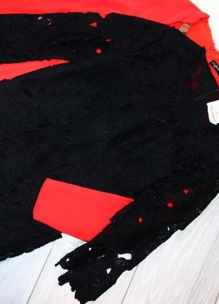 Черная плотная кружевная блузка1 фото