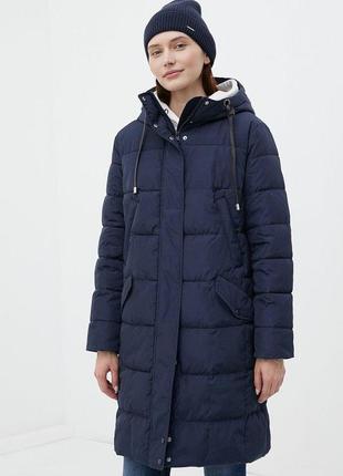 Довга зимова куртка жіноча finn flare fwb11068-101 down fill синя s