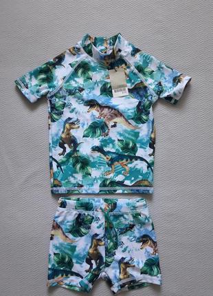 Мегаклассный солнцезащитный пляжный костюм принт динозавры на 2-3 года на рост 98 см next