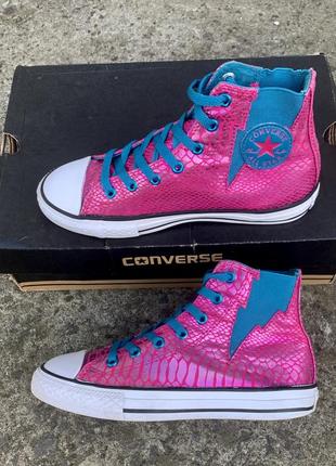 Кеды высокие питон блестящие розовые converse all star (оригинал)