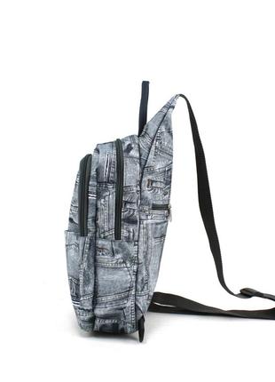 Однолямковий рюкзак слінг wallaby 112.46 сірий джинс2 фото