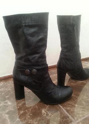 Кожаные итальянские сапожки