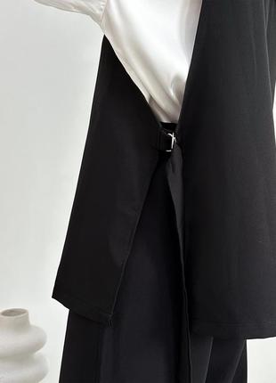 Нереально стильный костюм жилет брюки брюки черный в деловом стиле для офиса в школу школьный5 фото