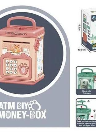 Сейф-копилка звук, отпечаток пальца, в коробке "atm money box" (lsb6909) (бирюзовый)